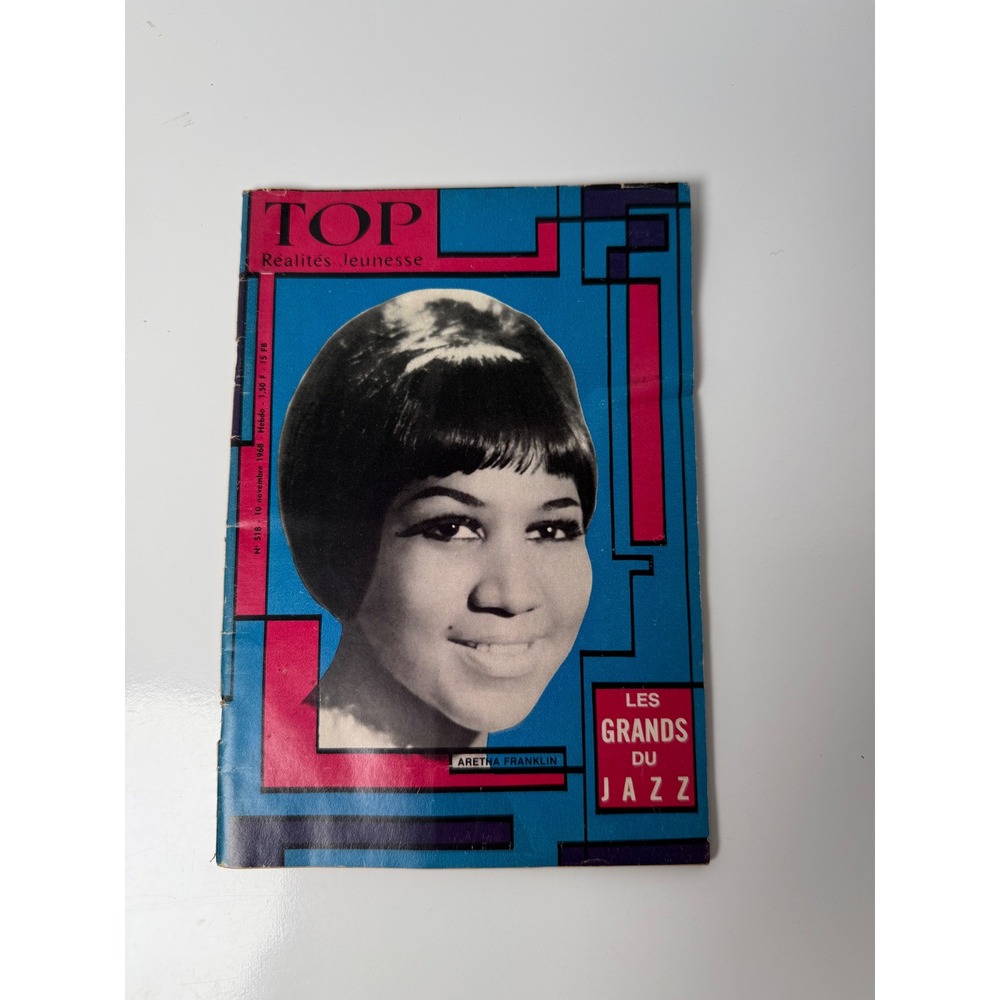 Vintage 1968 Top‎ Realites Jeunesse Magazine Aretha Franklin Les Grands du Jazz